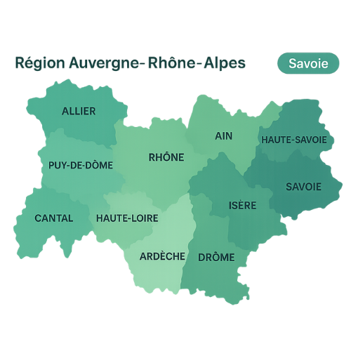 Zones d’intervention Cop’Solutions en Auvergne–Rhône-Alpes